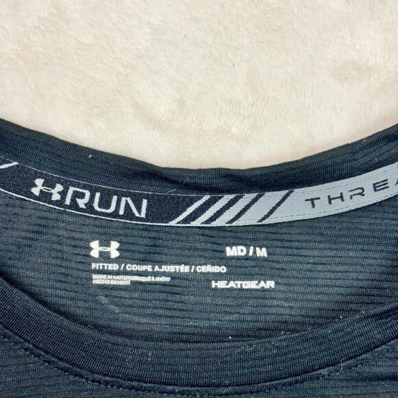 Under Armour UA Long Sleeve Athletic Shirt Fitted HeatGear Black Men’s Size M - Picture 4 of 10
